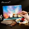 Set Transfronterizo de 6 Pinceles de Madera y Acrílico Pinceles para Gouache DIY Pinceles para Acuarela Pinceles para Pintura Acrílica Set de Pinceles