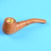 Pipa de Madera Maciza Pura Pipa de Metal para Fumar Pipa Portátil Curvada para Tabaco para Hombre Pipa Seca Pipa de Madera Pulida a Mano Venta al por Mayor