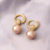 Brincos de Pérola para Mulheres, Luxo Acessível Francês, Brincos de Alta Qualidade, Brincos de Nicho, Brincos de Zircônia Banhados a Ouro Real
