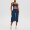Nuevo Conjunto Deportivo de Yoga Sexy Amigable con la Piel de Cuello Halter Espalda Hermosa Sujetador Deportivo Pantalones Cortos Sueltos de Cintura Alta Conjunto de Fitness