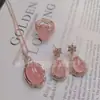 Juego de Joyería de Calcedonia Blanca Natural Hielo Chapado en Plata 925 Incrustado Colgante Pendientes Anillo de Calcedonia Blanca Hielo Alto