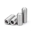 Acero Inoxidable 304 Estilo US Tornillo Prisionero de Cabeza Hexagonal con Punta de Copa Tornillo sin Cabeza Tornillo para Máquina Tornillo de Medición Estándar US 2#1/4