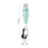 Acero inoxidable 316 caricatura lingote de plata cuchara conejo oso lindo divertido juego de vajilla infantil portátil cuchara suplemento alimenticio para bebé