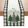 Bandeira de Mesa de Natal Nova Transfronteiriça Papai Noel Alce Boneco de Neve Estampa de Linho Sala de Estar Mesa de Centro Mesa de Jantar Decoração