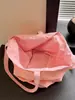 Bolsa de Lona Estilo Coreano Ins Personalizada Nueva Colección Verano 2026 con Bordado de Corazón, Bolsa de Gran Capacidad para Clase y Viajes