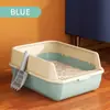 Caja de Arena para Gatos Extra Grande Desmontable de Alta Calidad Semi-Cerrada Fácil de Limpiar con Paredes Laterales Altas Hecha de Plástico Duradero