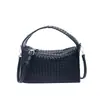 Bolso de Mano de Diseño de Nicho de Moda Estilo Coreano, Bolso Cruzado de Hombro de Color Sólido con Patrón Tejido Simple y Moderno, Bolso de Mujer para Viajar