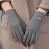Guantes de invierno para mujer con forro polar, engrosados, a prueba de frío, cálidos, cortavientos, para exteriores, equitación, conducción, tacto de terciopelo, algodón, venta al por mayor