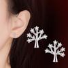 Corea del Sur árbol de los deseos aretes de plata moda femenina personalidad rama simple diamante aretes exquisitos fabricantes de origen venta al por mayor