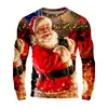 Fábrica Natal cruzamento fronteira Amazon novo masculino casual estampado outono e inverno masculino tops
