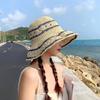 Chapéu de palha feminino proteção solar aba grande ins Xiaoqing primavera e verão viagem praia férias doce Mori combina com tudo show