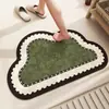 Tapete de Chão de Terra de Diatomáceas Estilo Medieval para Banheiro, Absorvente de Água, Resistente à Sujeira, Tapete Antiderrapante, Secagem Rápida, Fácil de Cuidar, Tapete para Pés, Tapete de Banheiro