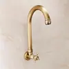 Torneira de Parede de Cobre Estilo Antigo Transfronteiriça, Abertura Rápida de 1/2 Polegada, Água Fria Única, Dobrável, para Uso na Cozinha e ao Ar Livre