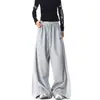 Calça Jogger Patchwork Color Block Listrada Retro Americana para Homens e Mulheres Outono Esportiva Caimento Casual Larga de Perna Larga Comprimento no Chão