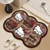 Chapéu de Cabeça Hello Kitty com Formato Especial Desenho Animado Fofo Tapete de Banheiro Absorvente de Lama de Diatomáceas Tapete para Porta de Banheiro Tapete de Chão de Banheiro