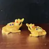 Adornos Dorados Senshe Sapo Dorado de Tres Patas Sapo Sala de Estar Oficina Decoración del Hogar Regalo de Apertura de Tienda Adornos