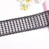 Accesorios decorativos de ropa directos de fábrica, encaje de malla DIY, código de barras hueco negro, bordado de malla, encaje ancho