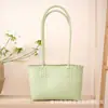 Bolsa de Palha Tecida de Verão para Mulheres, Bolsa de Ombro Grande Capacidade, Versátil para o Dia a Dia e Férias, Bolsa Tecida Elegante e Simples