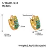 Brincos Esféricos em U de Três Fileiras de Diamante de Zircônia Cúbica de Alta Qualidade Xinyixin Banhados a Ouro 18K Real Acessível Luxo Versátil Brincos de Aço Inoxidável