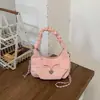 Bolsa de Ombro de Alta Qualidade Estilo Coreano 2025 Nova de Verão Laço Moda Bolsa de Mão Dobrada Bolsa Dumpling Design de Nicho