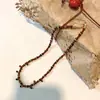 Cadena Larga para Suéter con Piedra Ojo de Tigre para Mujer, Accesorio de Otoño/Invierno, Para Usar en Capas, Lujo de Alta Gama, Diseño de Nicho