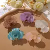 Pinza para el Cabello de Flor de Rosa de Acetato Estilo Coreano Fresca y Elegante, Pinza de Garra para el Cabello para Niñas, Accesorio para el Cabello para Moño en la Parte Posterior de la Cabeza, Pinza de Tiburón