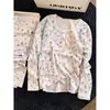 Pijama de Terciopelo Floral con Encaje Dulce para Mujer 2026 Nueva Colección Primavera y Otoño Manga Larga Pantalón Largo Conjunto para Casa Talla Grande