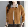 Otoño/Invierno 2026 Nuevo Estilo Coreano Ropa de Madre Cárdigan de Punto Ropa de Otoño Prendas Exteriores con Bloques de Color Cárdigan Suéter Chaqueta Top para Mujer Tendencia