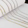 Collar de Plata de Ley S925 con Cuentas de Oliva Cadena Italiana de Diamantes Bicolor Cadena para Suéter con Borla Ajustable Universal Brillante