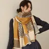 Bufanda de Marca de Moda para Mujer en Otoño e Invierno, Chal Versátil y de Alta Gama de Imitación Cachemir para Oficina con Aire Acondicionado, Estilo Bufanda de Marca Famosa