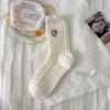 Meias Grossas Femininas de Outono e Inverno Coréia Dongdaemun Fio Colorido Cashmere Espessado Lã Quente Meia de Cano Médio Enrugada