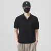 2026 Verano Nuevas Llegadas Suéter Estilo Old Money Cuello Solapa Manga Corta para Hombre Holgado Versátil Holgado Camisa Polo Superior Ropa para Hombre