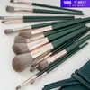 Cangzhou Brocha Súper Suave para Base de Maquillaje, Rubor, Sombra de Ojos, Contorno Flor 14 Piezas Set de Brochas de Maquillaje Nube Verde Herramientas de Belleza