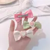 Horquilla para el cabello con lazo lindo estilo Mori Amor Dulce Niña Pinza de pico de pato con textura de tela Pin lateral Horquilla Adorno para el cabello para mujeres