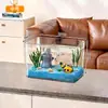 Acuario Altamente Transparente, Nuevo Tanque Mediano para Peces Dorados, Tanque Ecológico de Paisajismo para Cría de Tortugas en Escritorio de Oficina en Casa Acuario