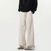 Pantalones Deportivos de Chándal Otoño Estilo Americano Engrosados Pierna Recta Pantalones de Marca de Moda Peso Pesado Caída Hombres Streetwear Hoja Curva Casuales Sueltos