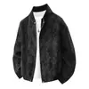 Chaqueta de cuero para hombre estilo retro americano con cuello alto, estilo motero de murciélago, cortavientos moderna y genial para jóvenes