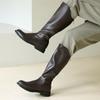 Novas Botas de Couro Masculinas para Outono e Inverno Botas de Motocicleta de Cano Alto Salto Baixo Botas Casuais Botas de Comércio Exterior