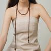 2024Ins Estilo Japonés y Coreano Qaki Mismo Estilo Color Citrino Collar de Perlas Diseño de Nicho Lujo Accesible Cadena Larga Elegante para Suéter