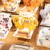 Blocos Adesivos Yuxian Série Gato Surpresa Gato de Desenho Animado Fofo Notas de Mensagem Estudante Notas de Questões Erradas