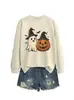 Amazon eBay Estación Independiente Moda Casual Divertida Mujer Mago Fantasma Calabaza Lámpara Otoño Invierno Nuevo Sudadera con Capucha