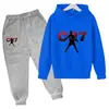 Comércio Exterior Primavera e Outono Infantil CR7 Estampa de Letras Conjunto de Calça e Moletom Meia-idade Crianças 3-13 Anos Roupa Esportiva Casual