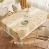 Toalha de mesa com estampa floral e de plantas, novo modelo 2025, luxo leve, toque de alta qualidade, lavável, à prova d'água, resistente a óleo, para uso doméstico em mesas de centro