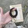 Coleção de Pulseiras de Contas Luminosas de Madeira Flor Negra Estilo Chinês, Pulseiras de Qualidade, Contas de Rosário para Homens e Mulheres, Barracas de Feira Noturna Retrô