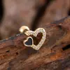 Unha de Osso de Orelha Zircônia de Aço Inoxidável Casual e Personalizada, Joia de Piercing de Unha de Orelha Micro-Embutida Exquisita e Compacta 0.8*6*4mm