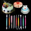 Juego de 10 piezas juego de color para tallado con cuchillo de tallar de acero inoxidable herramientas para pastel DIY