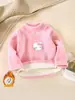 Tops Calientes para Niños con Terciopelo y Acolchado para Niños y Niñas, Sudaderas de Terciopelo de Invierno, Cuello Alto Ropa Base Caliente de Otoño e Invierno para Bebés