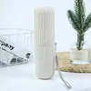 Vaso de Viaje Simple para el Hogar, Vaso para Enjuague Bucal, Caja de Almacenamiento para Cepillo de Dientes y Pasta de Dientes, Caja para Pasta de Dientes, Portátil, Raya Vertical