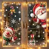 Caja de regalo de decoración navideña muñeco de nieve pegatina de cristal superventas transfronterizo de Amazon Santa Claus renos pegatina electrostática