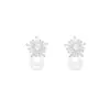 Pendientes de Copo de Nieve con Circonita Microincrustada, Aguja de Plata 925 para Mujer, Diseño de Nicho, Lujo de Gama Alta, Pendientes de Perla de Gama Alta
